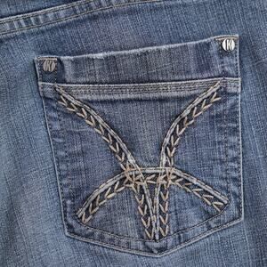 KUT From The Kloth Jeans Womens 12 Bootcut Stretch Denim Blue Embroidered Y2K